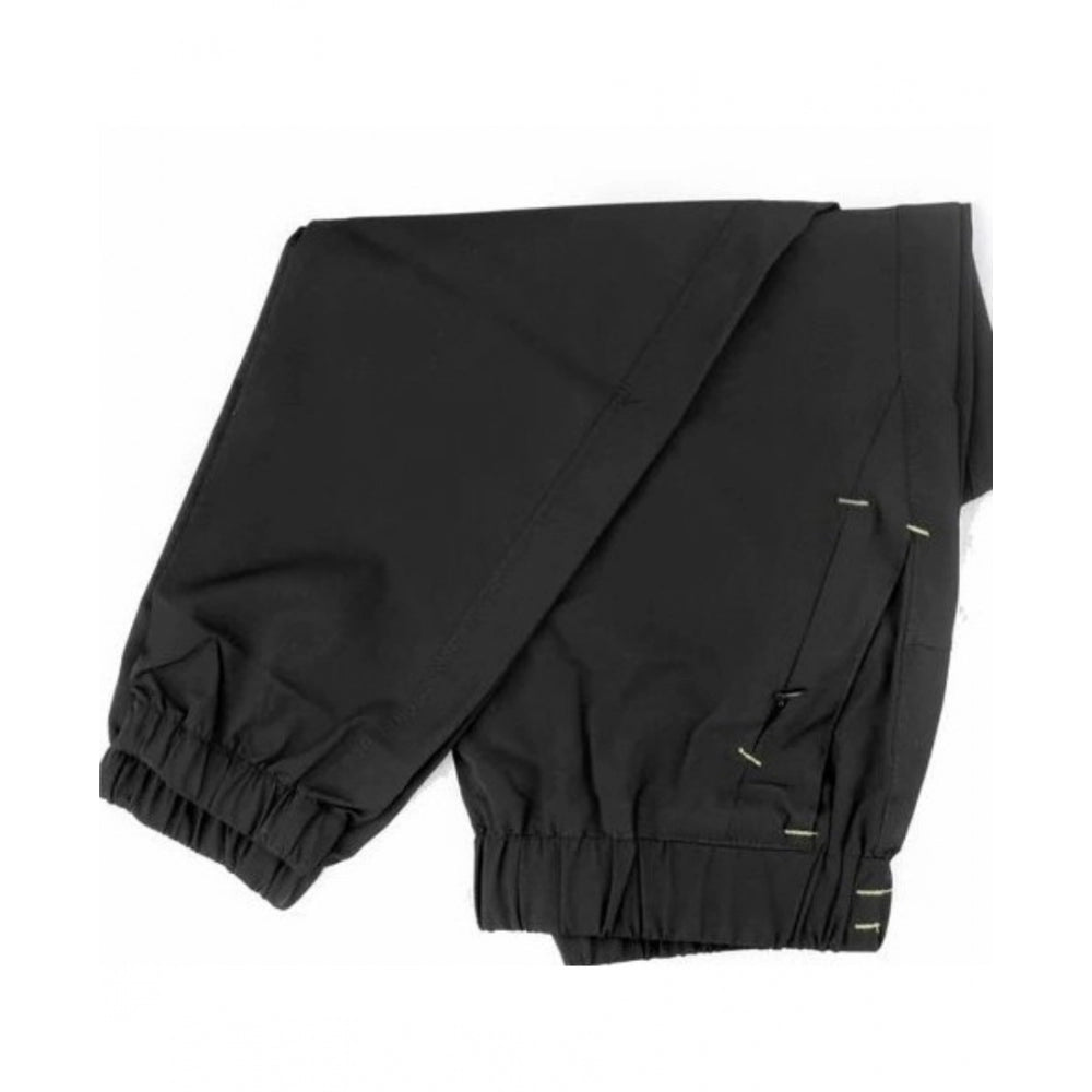 Men's Polyster Solid Track Pant-Lower (Black) - GillKart