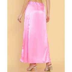 Women's Silk Solid Free Size Petticoat (Pink) - GillKart