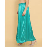 Women's Silk Solid Free Size Petticoat (SeeSaw Green) - GillKart