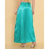 Women's Silk Solid Free Size Petticoat (SeeSaw Green) - GillKart