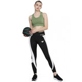 Women's Polyster Solid Sport Leggings (Black &amp; White) - GillKart