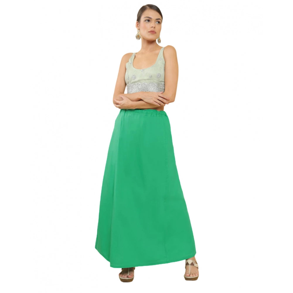 Women's Cotton Solid Free Size Petticoat (Green) - GillKart