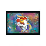 Ganesh Photo with Synthetic Photo Frame (Multicolor) - GillKart