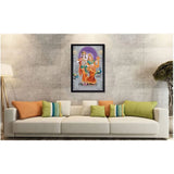 Radha Krishna Painting with Synthetic Photo Frame (Multicolor) - GillKart