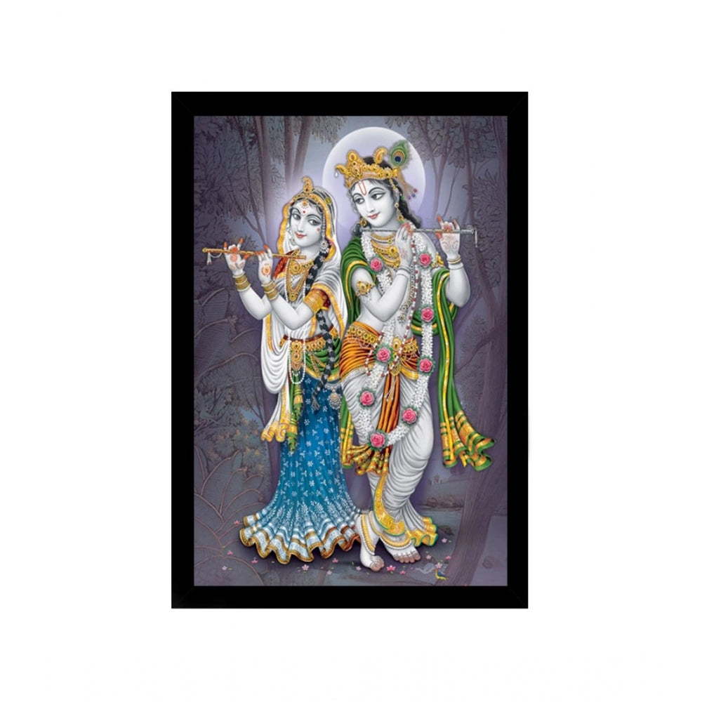 Radha Krishna Painting with Synthetic Photo Frame (Multicolor) - GillKart