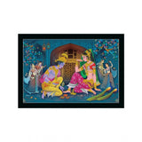 Radha Krishna Painting with Synthetic Photo Frame (Multicolor) - GillKart