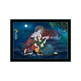 Radha Krishna Painting with Synthetic Photo Frame (Multicolor) - GillKart