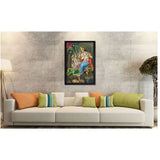 Radha Krishna Painting with Synthetic Photo Frame (Multicolor) - GillKart