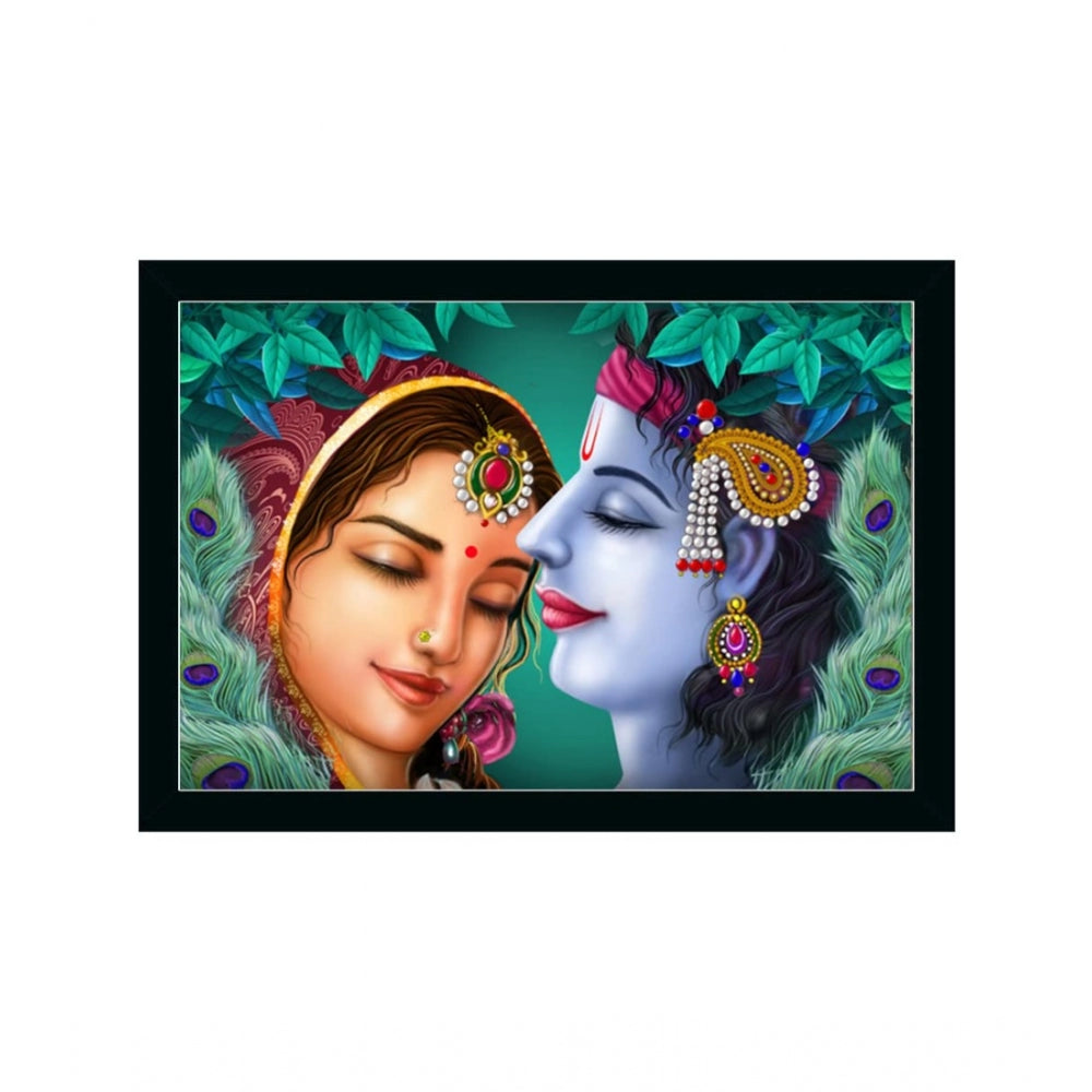 Beautiful Radha Krishna Vinyl Sparkle Coated with Synthetic Photo Frame (Multicolor) - GillKart