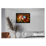 Radha Krishna Painting Vinyl Sparkle Coated with Synthetic Photo Frame (Multicolor) - GillKart