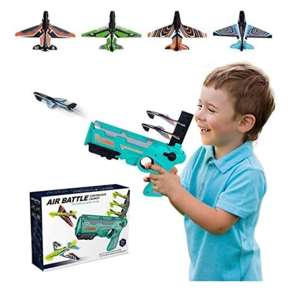 Airplane Launcher Gun for Kids with 4 Glider Planes Toy  (Assorted) - GillKart