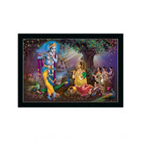 Radha Krishna Painting with Synthetic Photo Frame (Multicolor) - GillKart