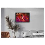 Radha Krishna Painting with Synthetic Photo Frame (Multicolor) - GillKart