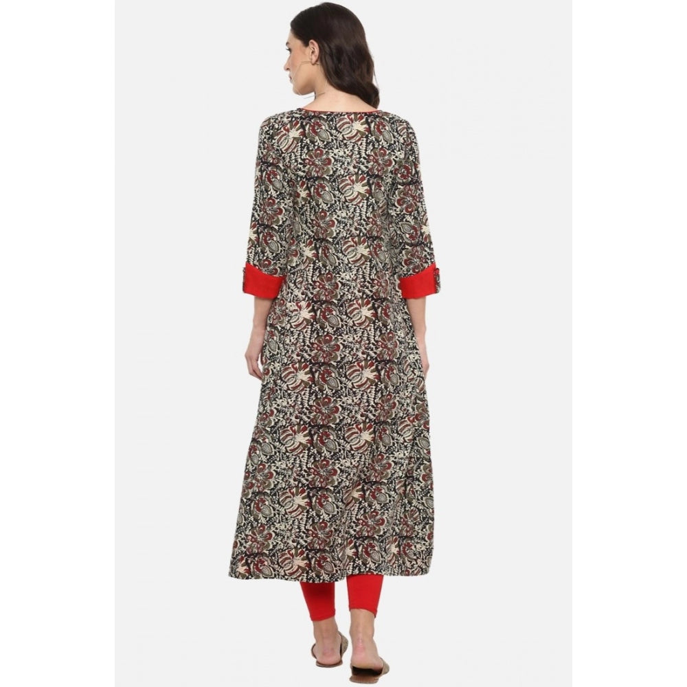 Women's Casual 3/4 th Sleeve Printed Cotton Kurti (MultiColor) - GillKart