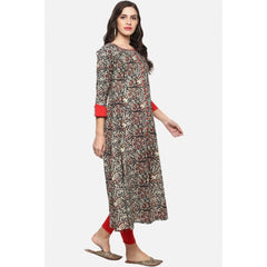 Women's Casual 3/4 th Sleeve Printed Cotton Kurti (MultiColor) - GillKart