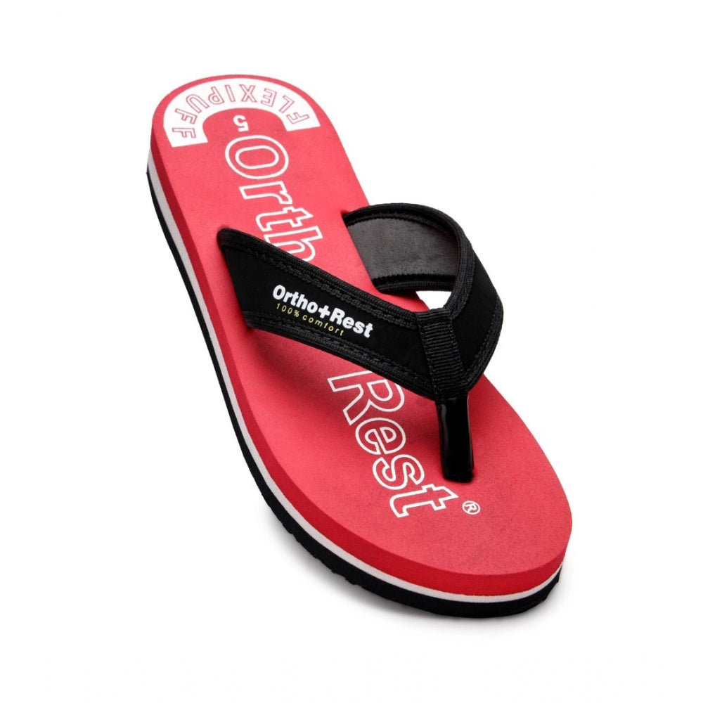 Unisex Rubber Comfortable Orthopedic Doctor Slipper and Flip Flops (Red) - GillKart