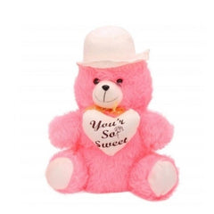 Heart Cap Teddy Bear (Pink) - GillKart