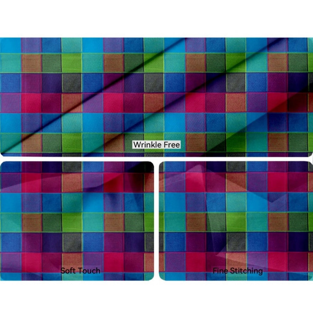 Checked Cotton Place Mats Sets (Multicolor) - GillKart