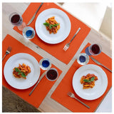 Ribbed Cotton Place Mats Sets (Orange) - GillKart