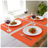 Ribbed Cotton Place Mats Sets (Orange) - GillKart