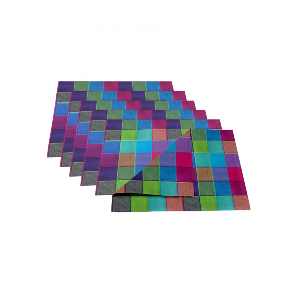 Checked Cotton Place Mats Sets (Multicolor) - GillKart