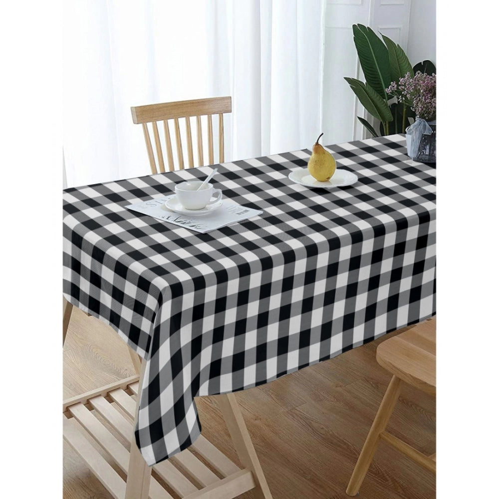 Checked Cotton Checks Table Cloth (Black) - GillKart