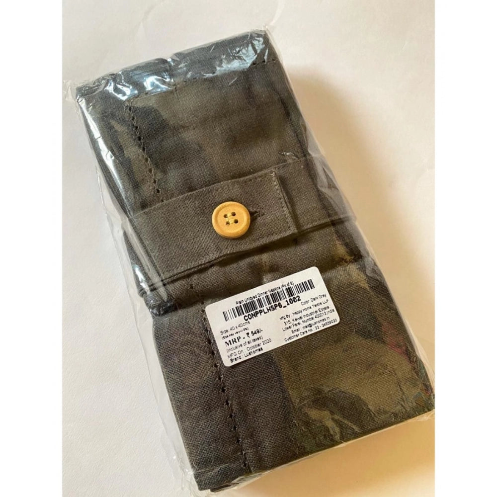 Solid Cotton Napkins Sets (Grey) - GillKart