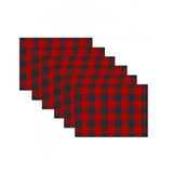 Checked Cotton Place Mats Sets (Red &amp; Black) - GillKart