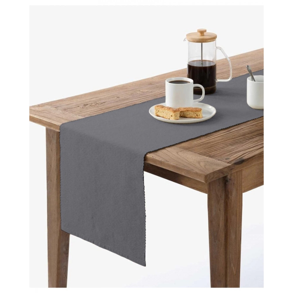 Ribbed Cotton Table Runners (Grey) - GillKart