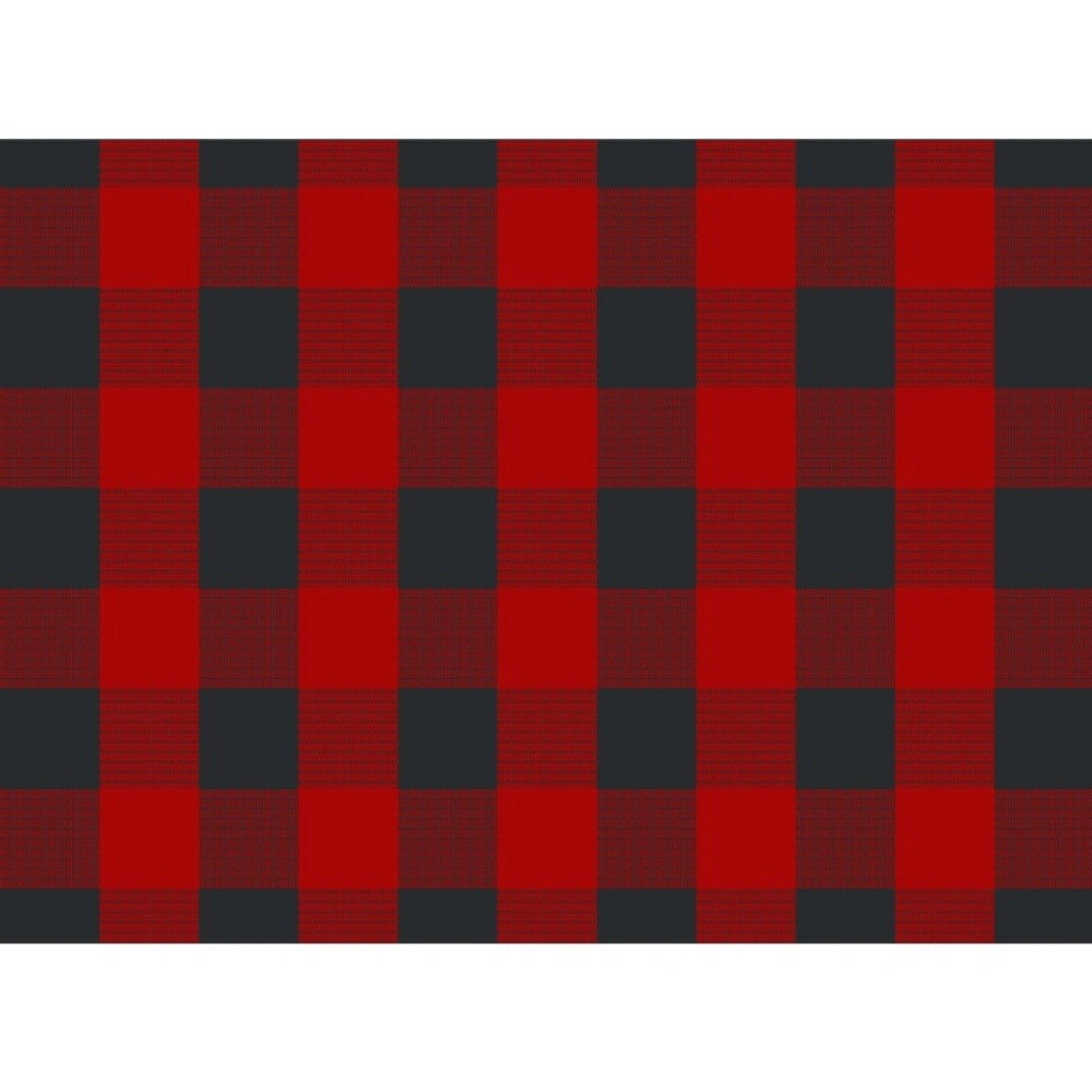 Checked Cotton Place Mats Sets (Red &amp; Black) - GillKart