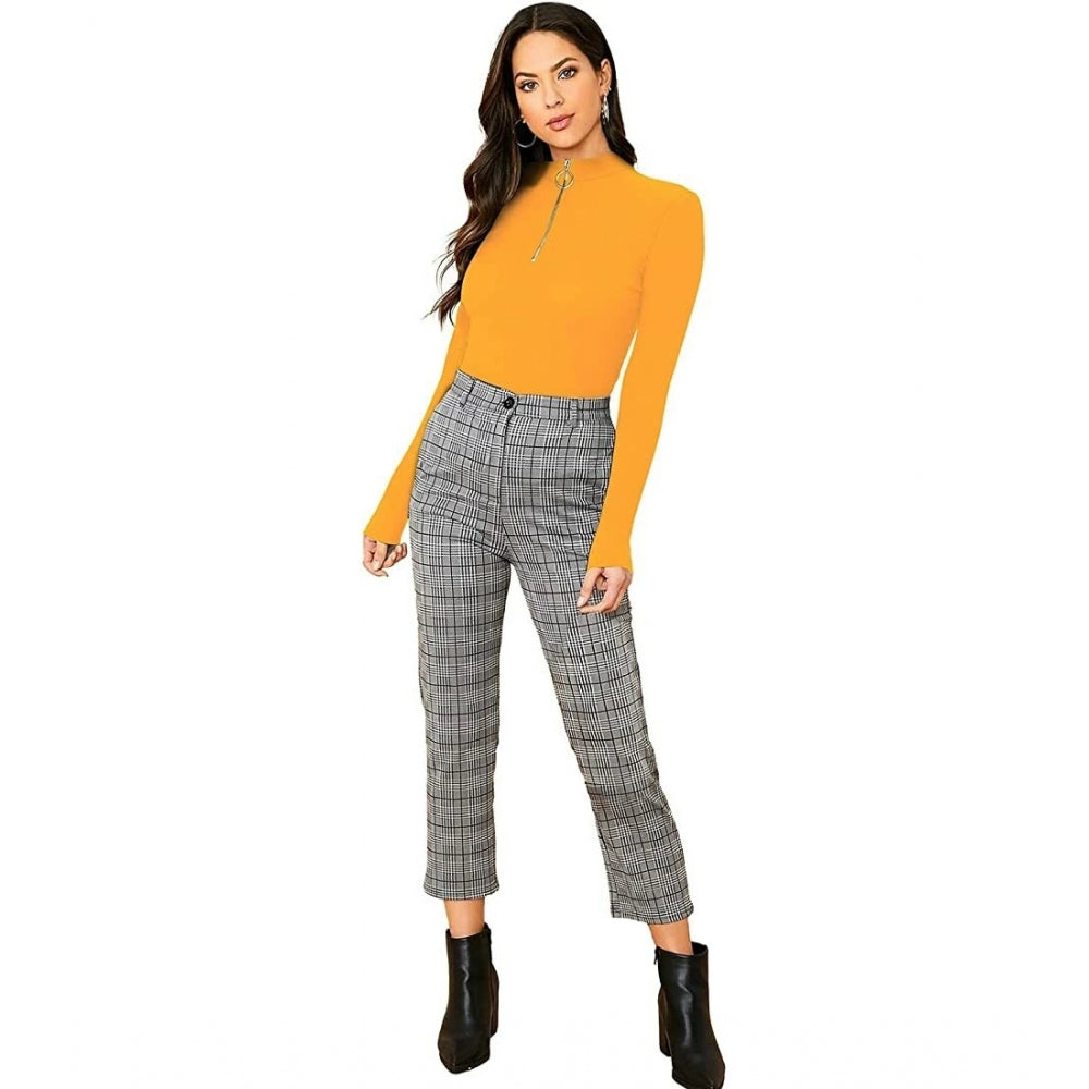 Women's Casual Cotton Blend Solid Western Top (Yellow) - GillKart