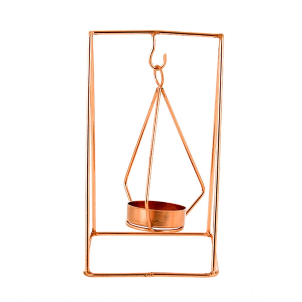 Metal Tea Light Candle Holder Stand (Rose Gold) - GillKart