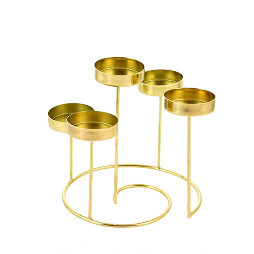 Metal Tea Light Candle Holder Stand For Home Decor (Gold) - GillKart
