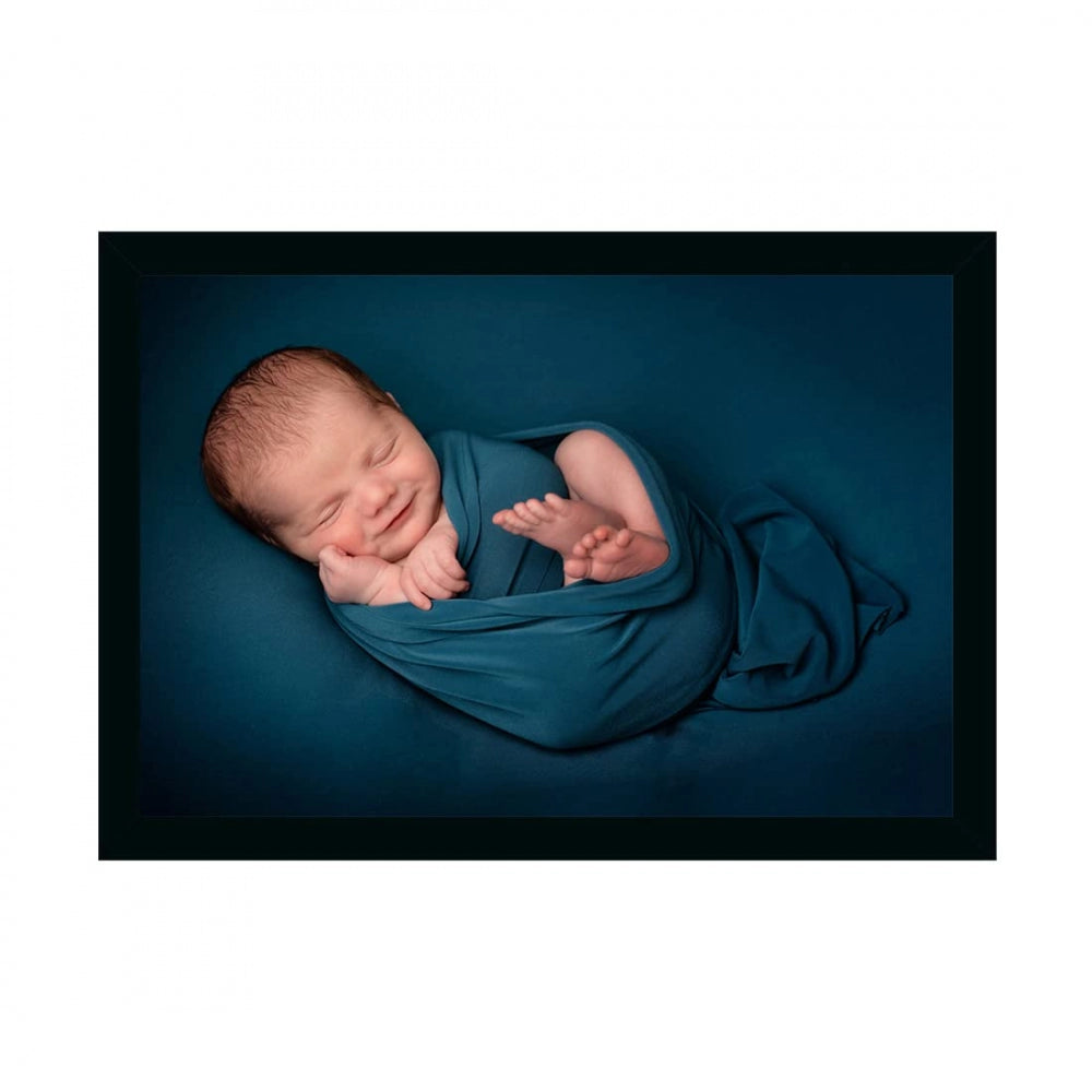 Baby Photo Painting with Synthetic Photo Frame (Multicolor) - GillKart