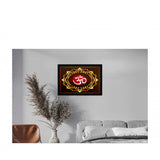 Om Namah Shivay Painting with Synthetic Photo Frame (Multicolor) - GillKart