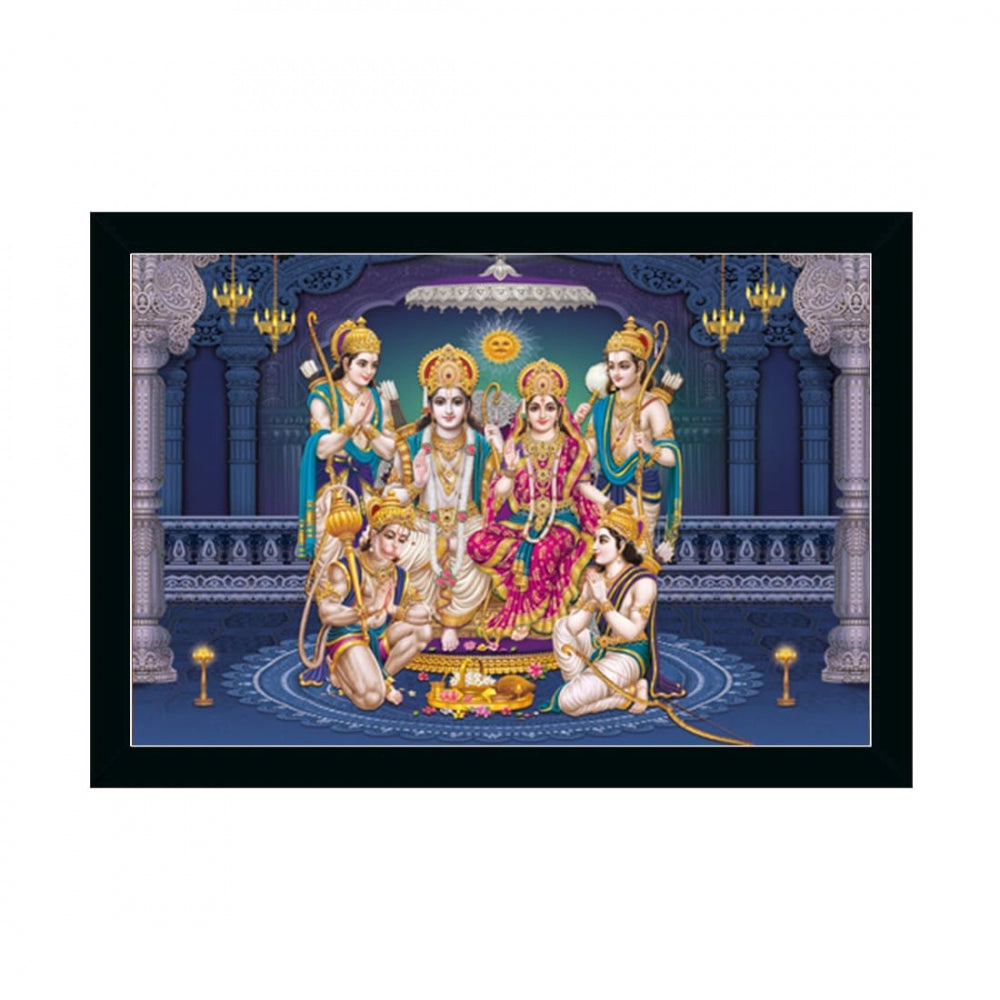 Ayodhya Ram Mandir Painting with Synthetic Photo Frame (Multicolor) - GillKart