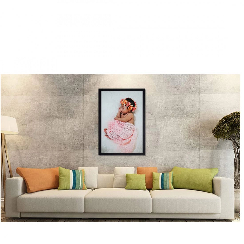 Baby Photo Painting with Synthetic Photo Frame (Multicolor) - GillKart