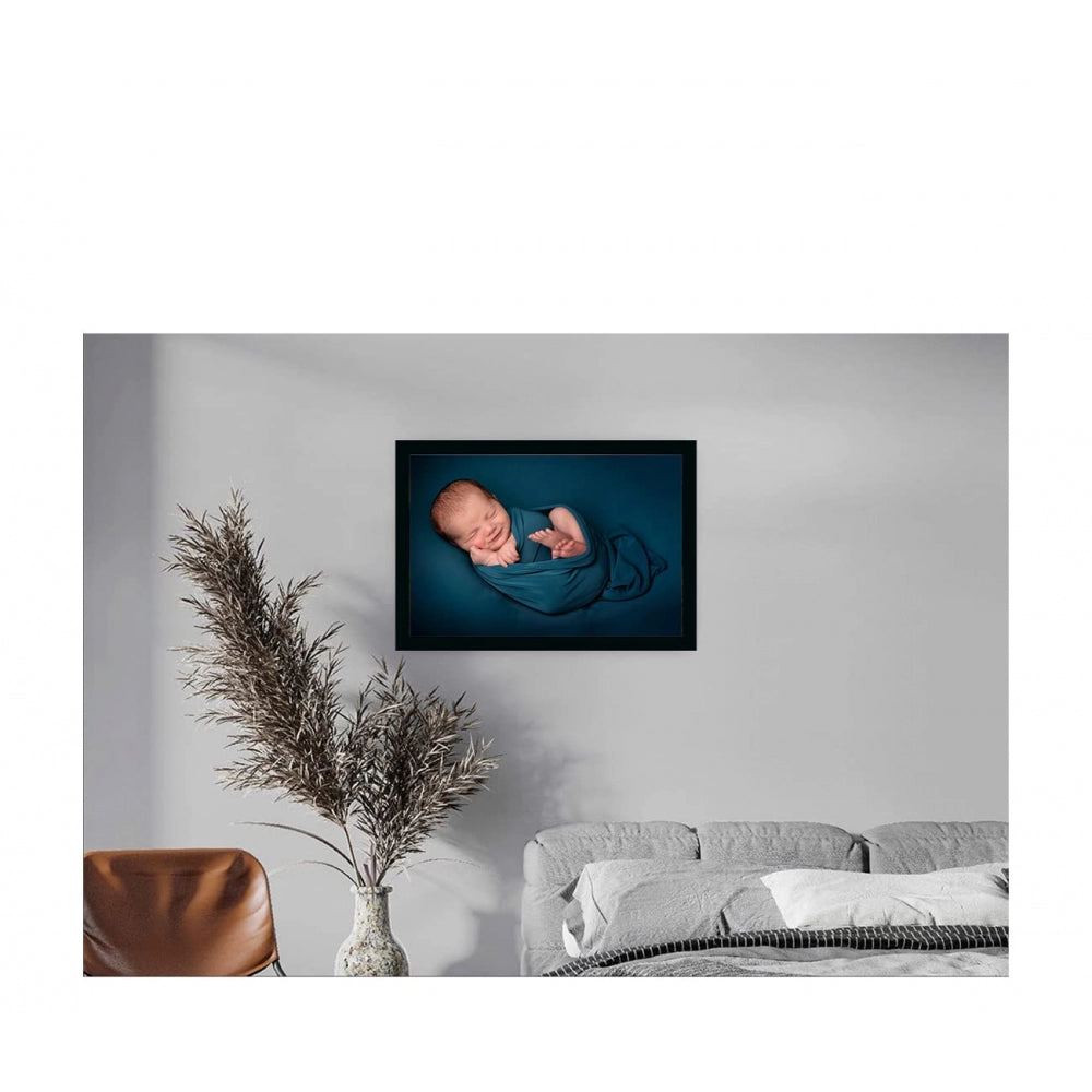 Baby Photo Painting with Synthetic Photo Frame (Multicolor) - GillKart