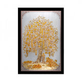 Tree Modern Art Painting with Synthetic Photo Frame (Multicolor) - GillKart