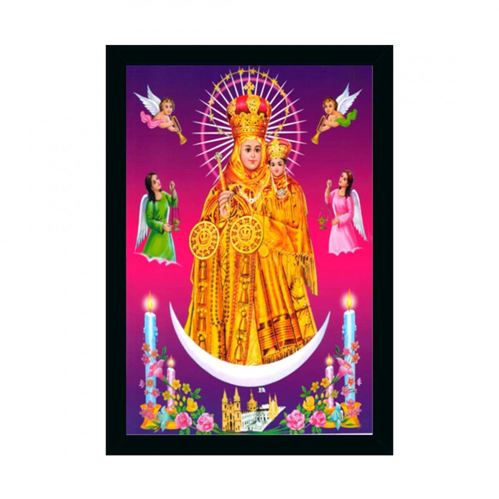 Vailankanni Painting with Synthetic Photo Frame (Multicolor) - GillKart