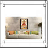 Laxmi Ganesh Saraswati Painting with Synthetic Photo Frame (Multicolor) - GillKart