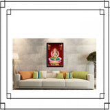 Maa Laxmi Painting with Synthetic Photo Frame (Multicolor) - GillKart