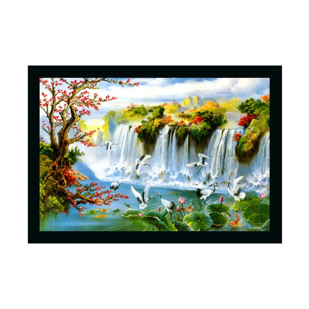 Natural Scenery Painting with Synthetic Photo Frame (Multicolor) - GillKart