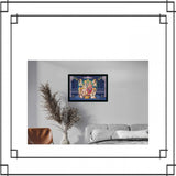 Ayodhya Ram Mandir Painting with Synthetic Photo Frame (Multicolor) - GillKart