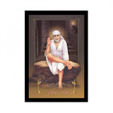 Saibaba Painting with Synthetic Photo Frame (Multicolor) - GillKart