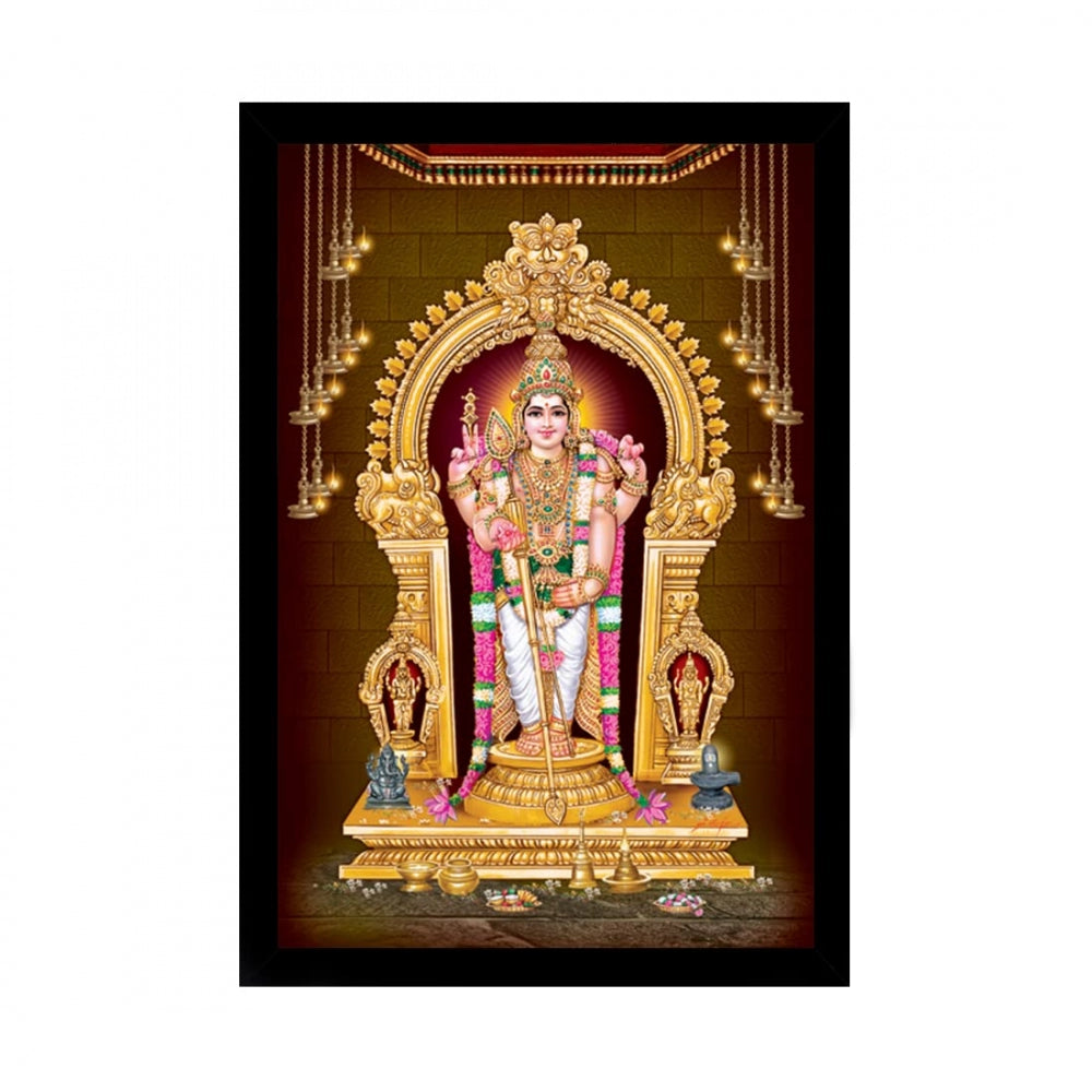 Murugan Painting with Synthetic Photo Frame (Multicolor) - GillKart