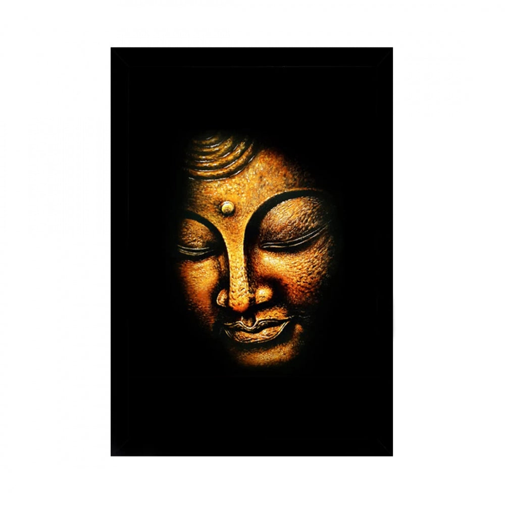 Buddha Painting with Synthetic Photo Frame (Multicolor) - GillKart