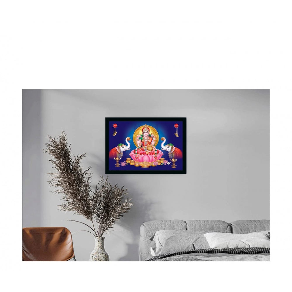 Maa Laxmi Painting with Synthetic Photo Frame (Multicolor) - GillKart