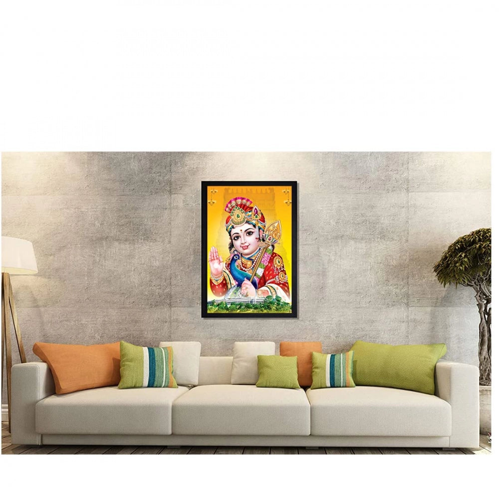 Murugan Painting with Synthetic Photo Frame (Multicolor) - GillKart