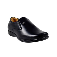 Men's Solid Synthetic Leather Formal Shoes (Black) - GillKart